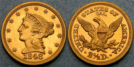 1848 Cal Liberty Quarter Eagle